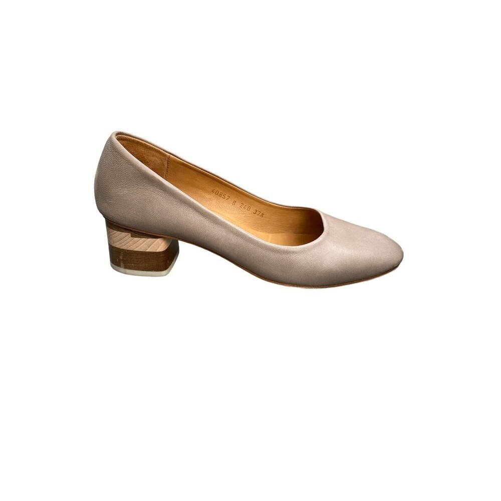 Coclico Womens Leather Almond Toe Heels Pumps Shoes Nude 37.5 7.5 stain Spain